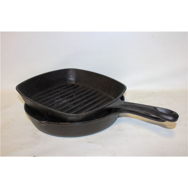 U.S.A. LODGE & CAST IRON GRILL FRY PANS