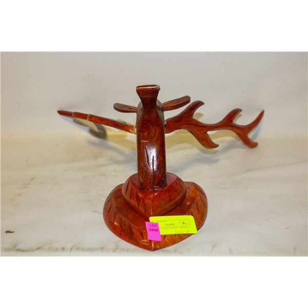 EUROPEAN WOOD DEER CARVED WALL