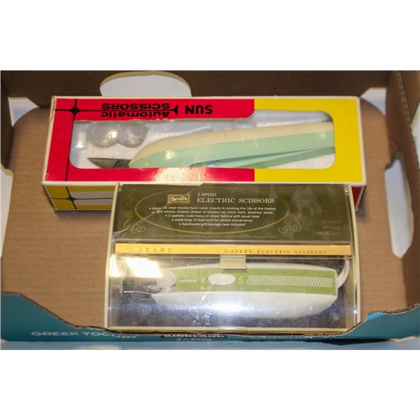 2 VINTAGE ELECTRIC SCISSORS