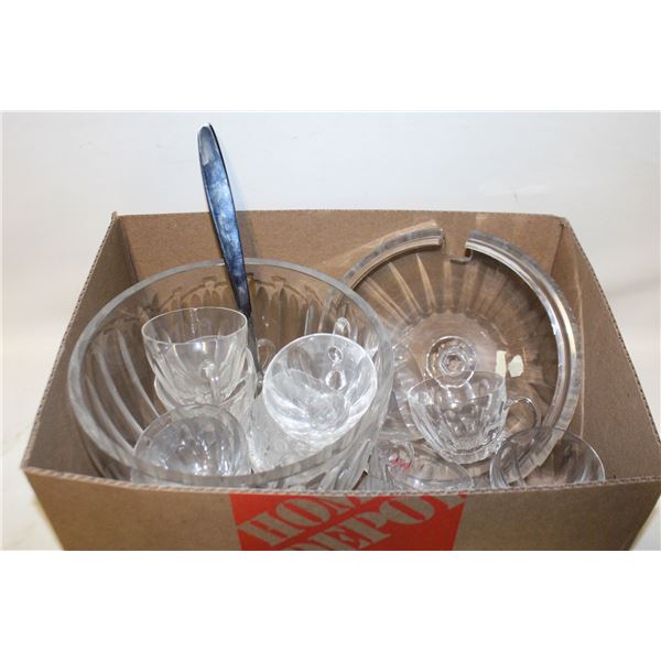 16 PCS CRYSTAL PUNCH BOWL/LID/CUPS/SPOON
