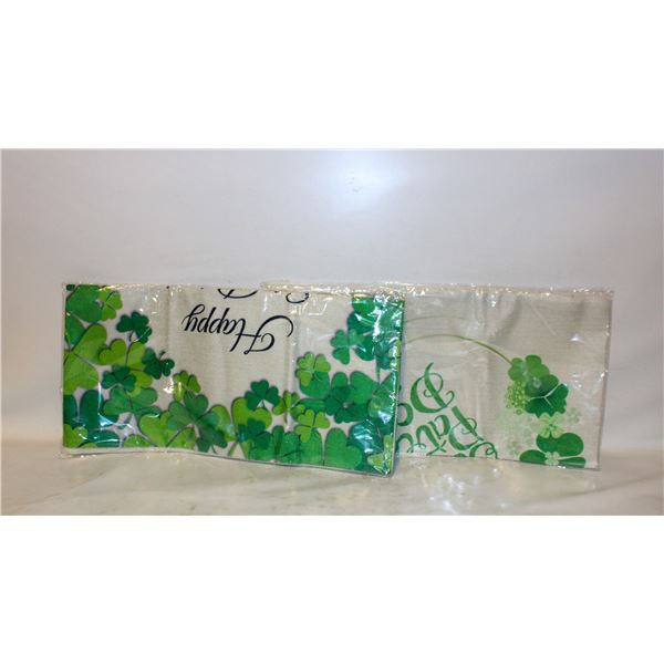 2 NEW SHAMROCK BURLAP THROW CUSHION COVERS