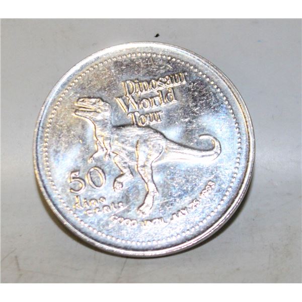 1993 DINO DOLLAR COIN DINOSAUR WORLD TOUR