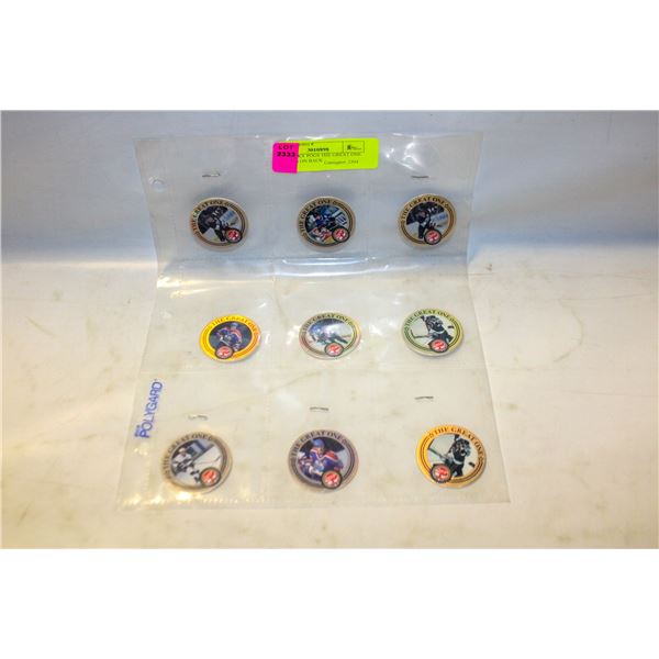 9 GRETZKY POGS THE GREAT ONE RECORDS ON BACK