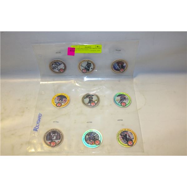 9 GRETZKY POGS THE GREAT ONE AWARDS ON BACK