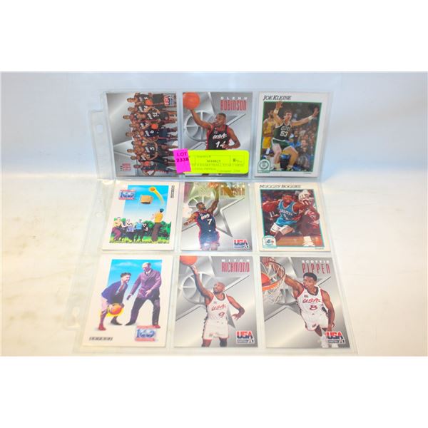 LOT OF 9 BASKETBALL STAR CARDS INCLUDING PIPPEN,
