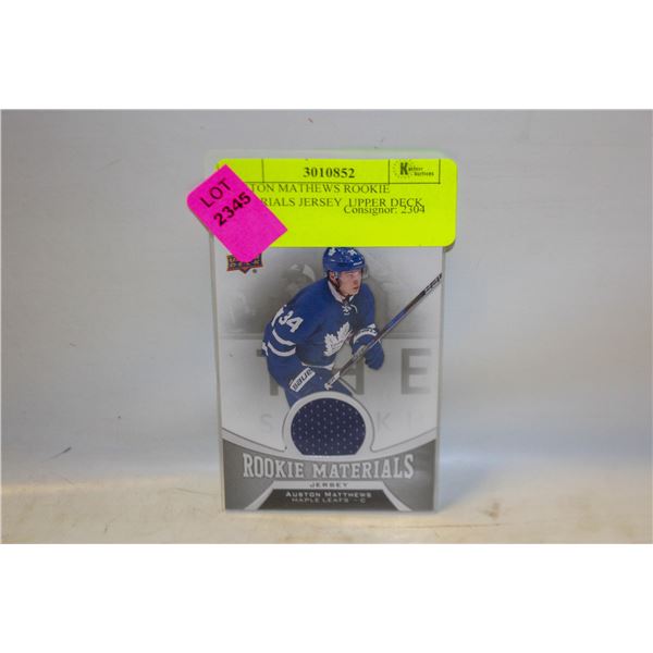 AUSTON MATHEWS ROOKIE MATERIALS JERSEY  UPPER DECK