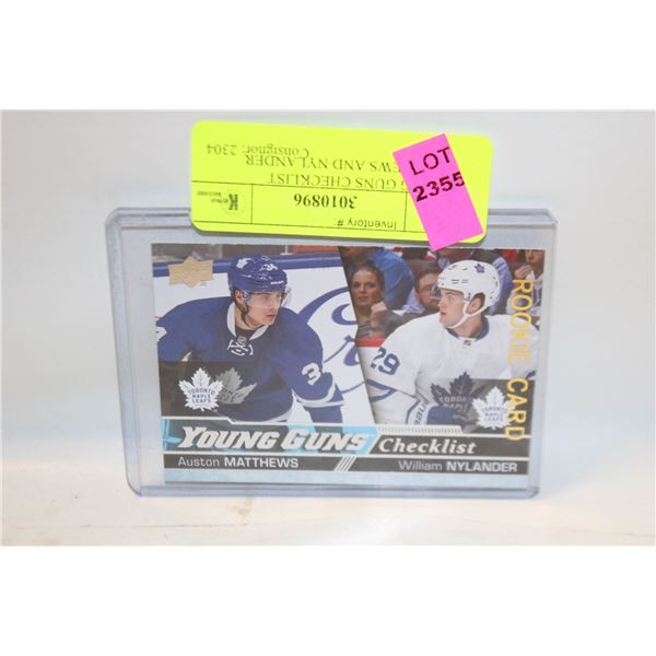 YOUNG GUNS CHECKLIST MATTHEWS AND NYLANDER