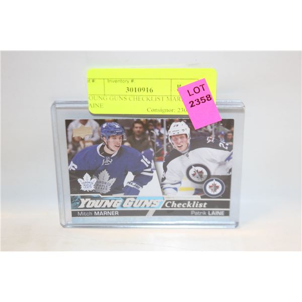 YOUNG GUNS CHECKLIST MARNER + LAINE