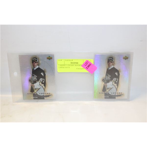 2 SIDNEY CROSBY ROOKIE CARDS UPPER DECK