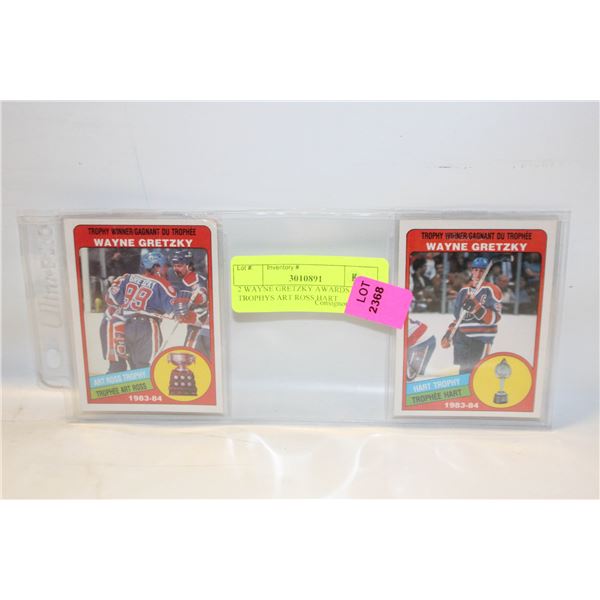 2 WAYNE GRETZKY AWARDS TROPHYS ART ROSS HART