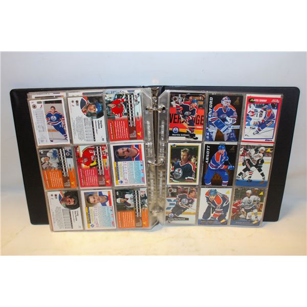 BINDER ALL EDMONTON OILERS APPROX 243 CARDS