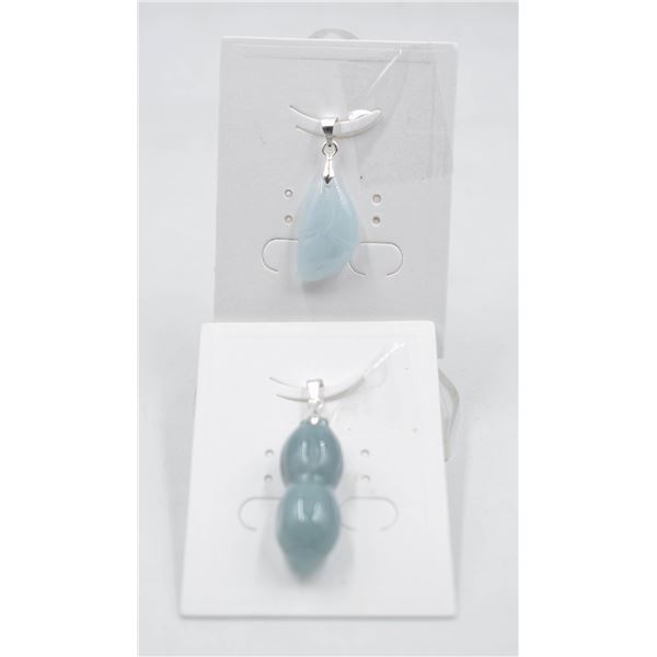 #176-NATURAL JADE JADEITE PENDANT 2PCS