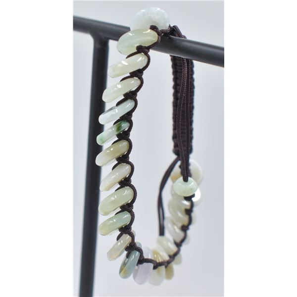 #109-NATURAL JADE JADEITE DONUT BRACELET
