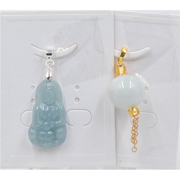 #157-NATURAL JADE JADEITE PENDANT 2PCS