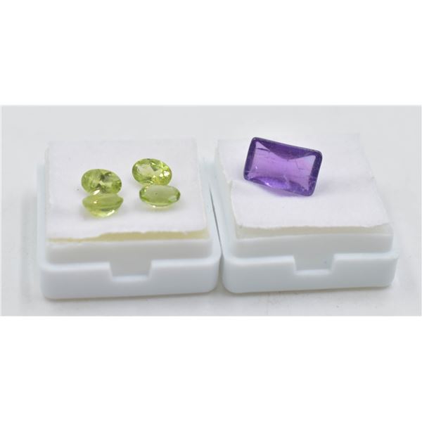 #265- NATURAL AMETHYST 4.40CT & PERIDOT 3.00CT