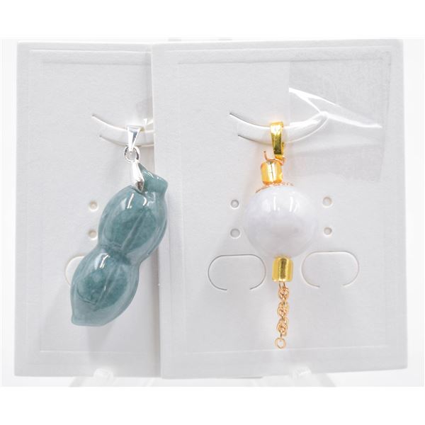 #190-NATURAL JADE JADEITE PENDANT 2PCS