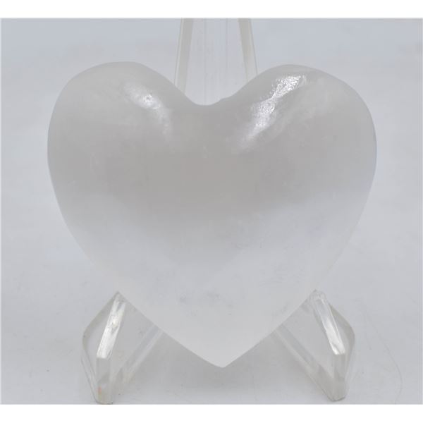 #83-NATURAL SELENITE HEART SHAPE  85 G