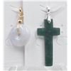 Image 1 : #195-NATURAL JADE JADEITE PENDANT 2PCS