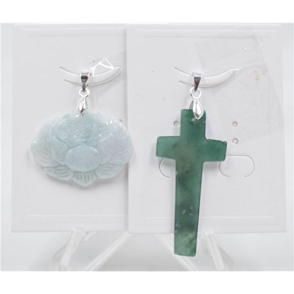 #181-NATURAL JADE JADEITE PENDANT 2PCS