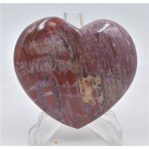 #87-NATURAL PETRIFIED WOOD HEART SHAPE 142G