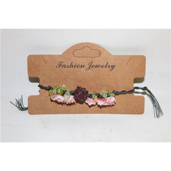 NEW BOHO PINK ROSE CRYSTAL BRACELET