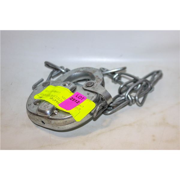 RAILWAY SWITCH LOCK STAMPED CNR WITH CHAIN NO KEY