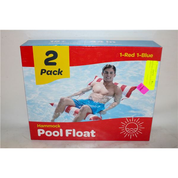2 PACK INFLATABLE POOL FLOATS HAMMOCK