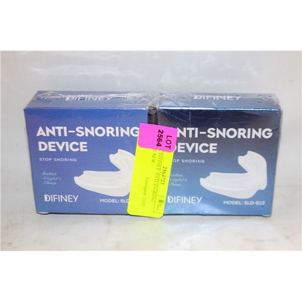 2 PACK DIFINEY ANTI SNORING DEVICE NEW