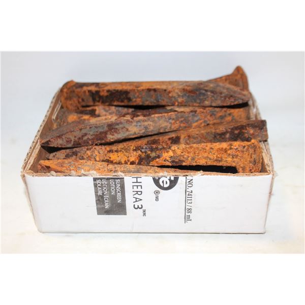 FLAT OF ANTIQUE RAILWAY SPIKES