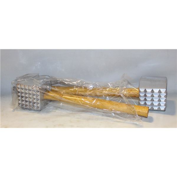 2 INDUSTRIAL MEAT TENDERIZER MALLETS