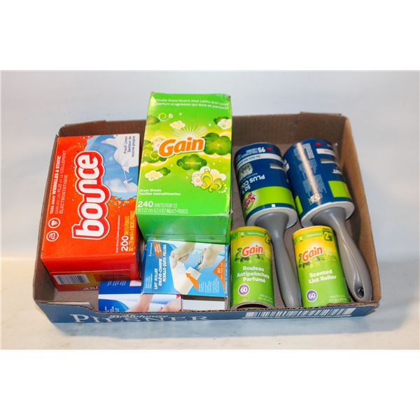 NEW SEALED LAUNDRY SHEETS+LINT ROLLERS