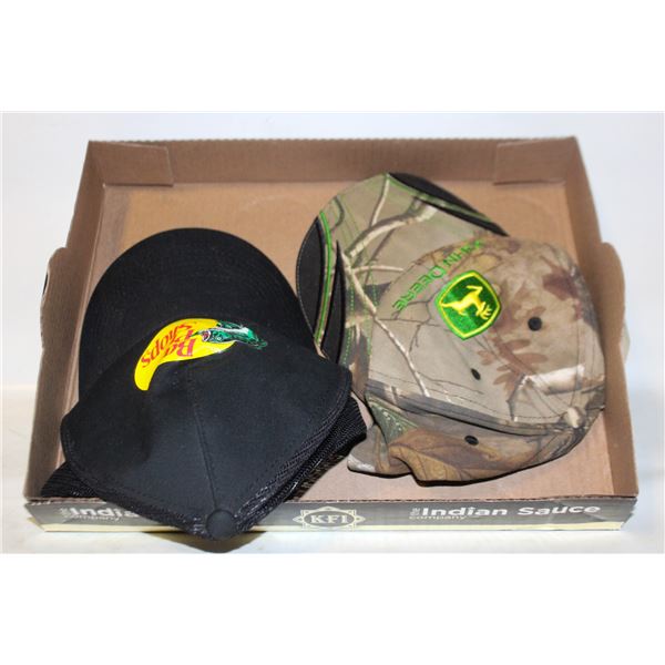 JOHN DEERE AND BASS PRO SHOPS HATS