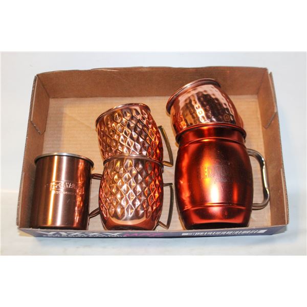 COPPER MUGS LOT