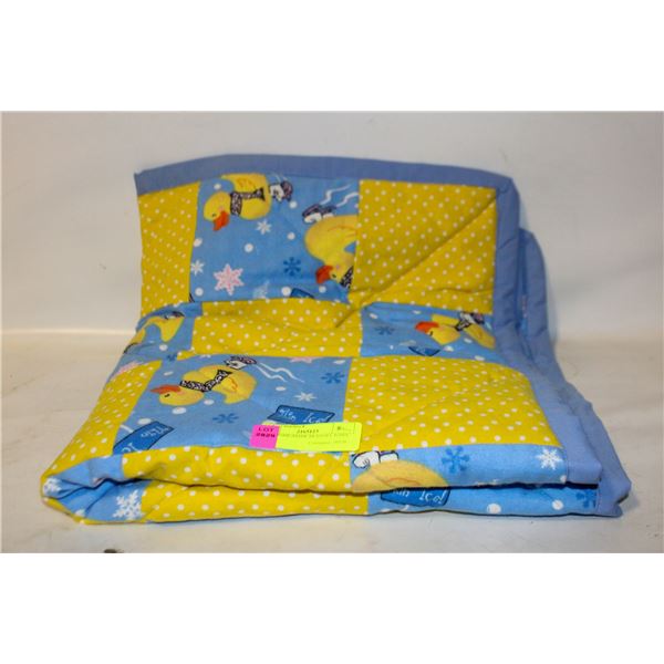 NEW HOME-MADE FLANNEL BABY QUILT