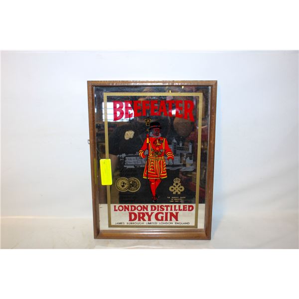 VINTAGE BEEFEATER GIN MIRRORED PICTURE