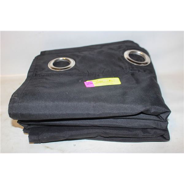 3 BLACK 40X84 CURTAIN PANELS