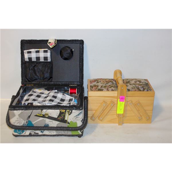 2 VINTAGE SEWING KITS WITH CONTENTS