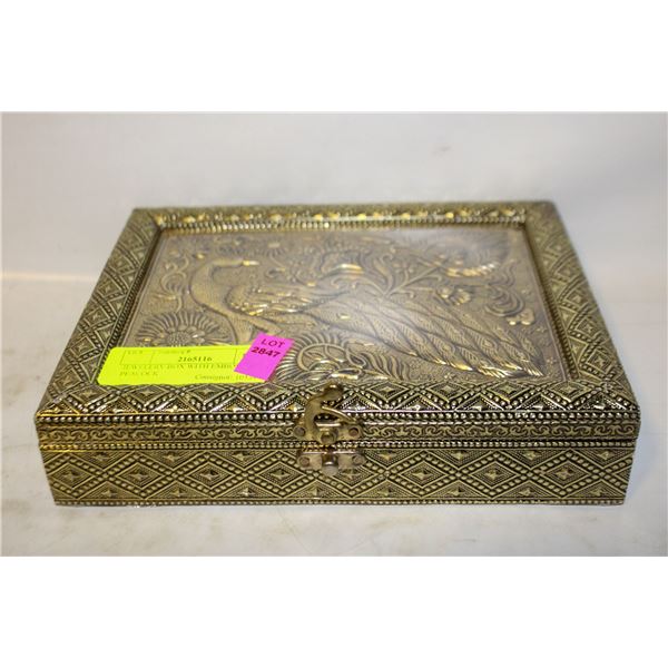 JEWELERY BOX WITH EMBOSSED PEACOCK