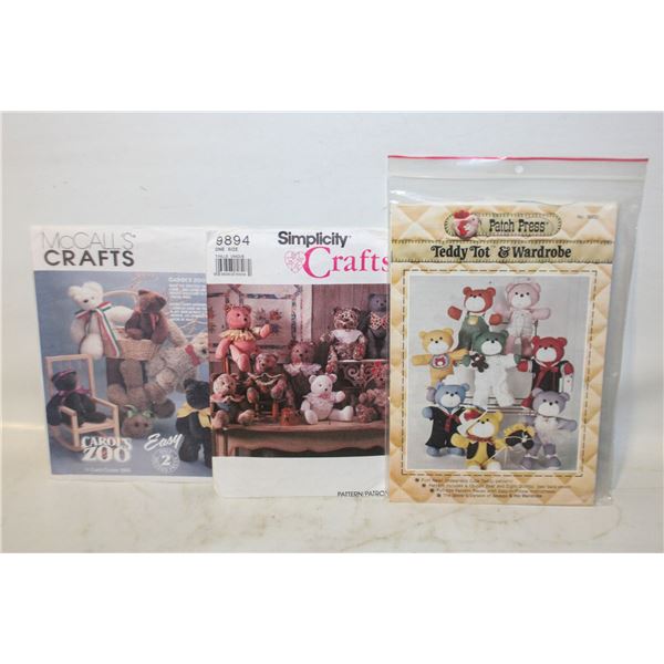 PATTERNS FOR FABRIC TEDDY BEARS &