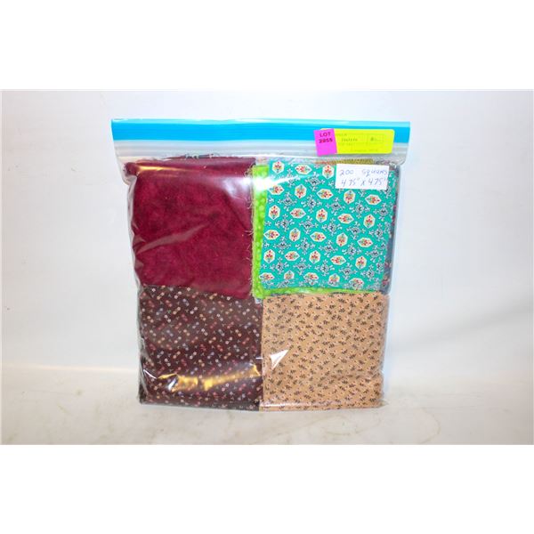 200 FABRIC SQUARES 4.75" X 4.75"