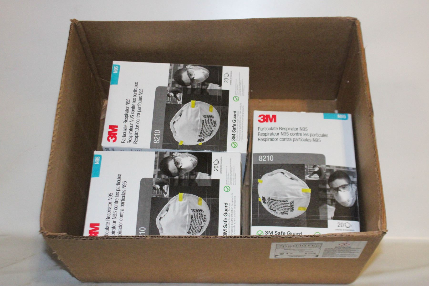 3 BOXES 3M 8210 PARTICULATE RESPIRATOR N95 MASKS