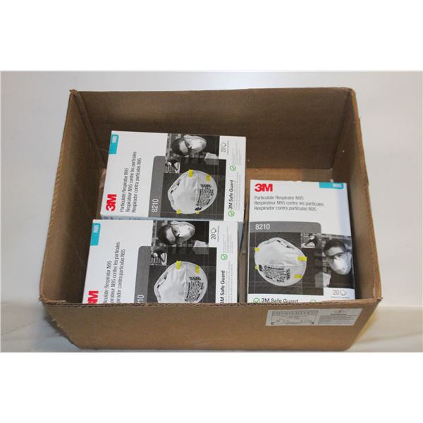 3 BOXES 3M 8210 PARTICULATE RESPIRATOR N95 MASKS