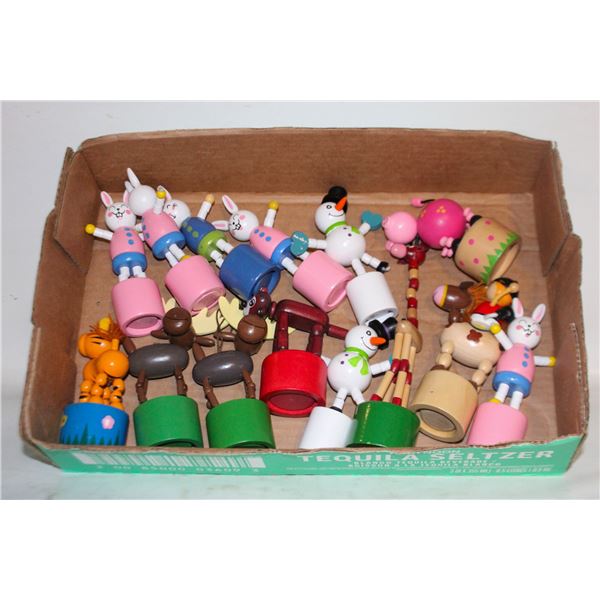 14 WOOD PUSH-UP TOYS