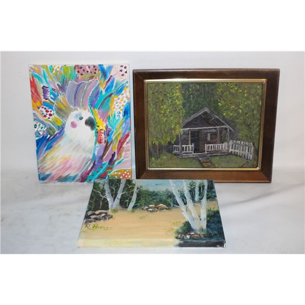3 SMALL ORIGINAL PAINTINGS