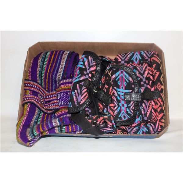 ESTATE PAIR OF NAVAJO PRINT CANVAS BAGS