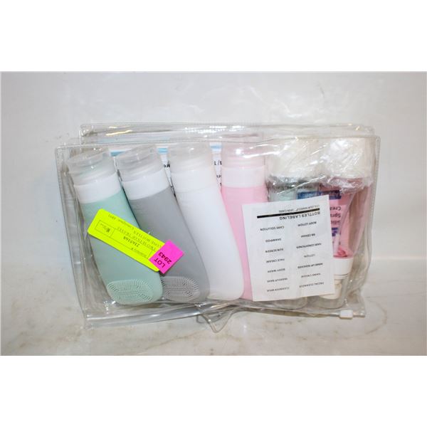 NEW TWO SETS OF TRAVEL SILICONE BOTTLES