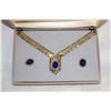 Image 1 : BLUE STONE NECKLACE & EARRING SET ESTATE