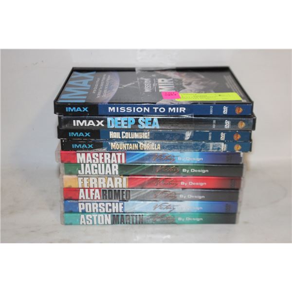 SPECIALTY CAR AND IMAX DOCUMENTARY DVDS