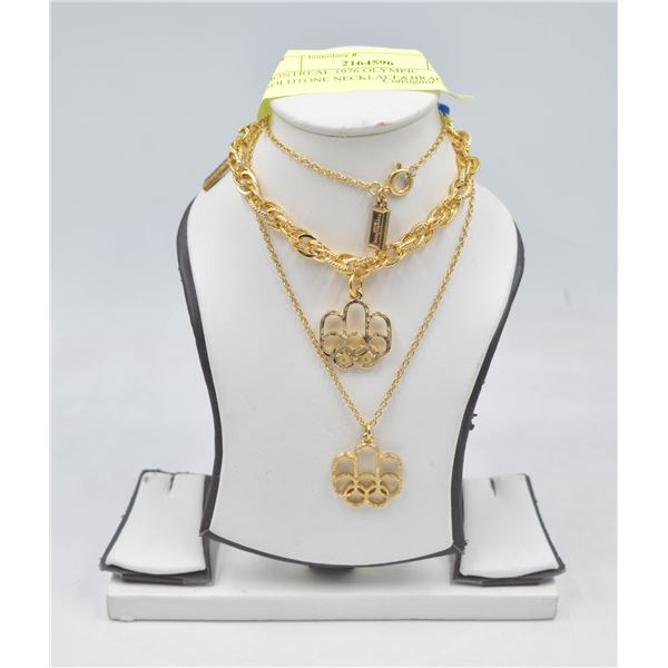 MONTREAL 1976 OLYMPIC GOLDTONE NECKLACE&BRACELET