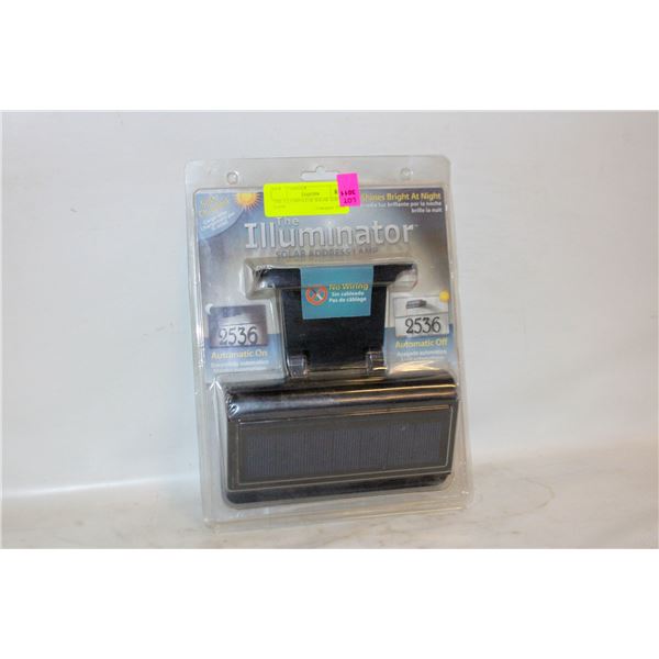 THE ILLUMINATOR SOLAR ADDRESS LAMP